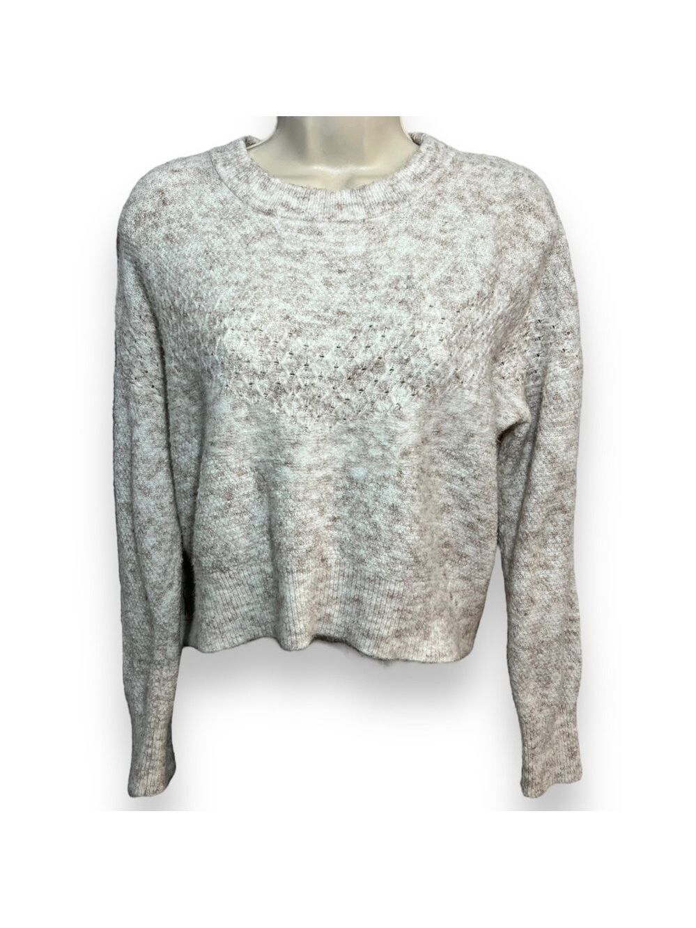 SWEET Republic Women’s Cropped Sweater Cream Size Medium
